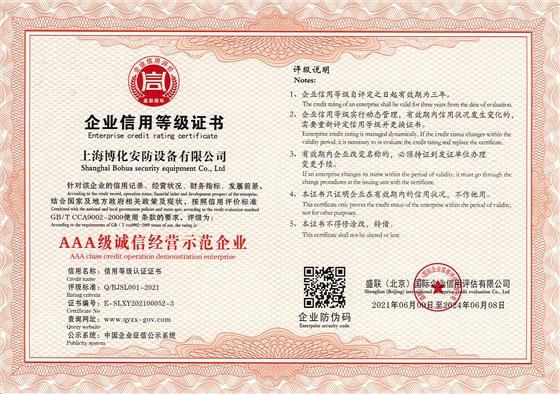AAA級(jí)誠信經(jīng)營示范企業(yè)